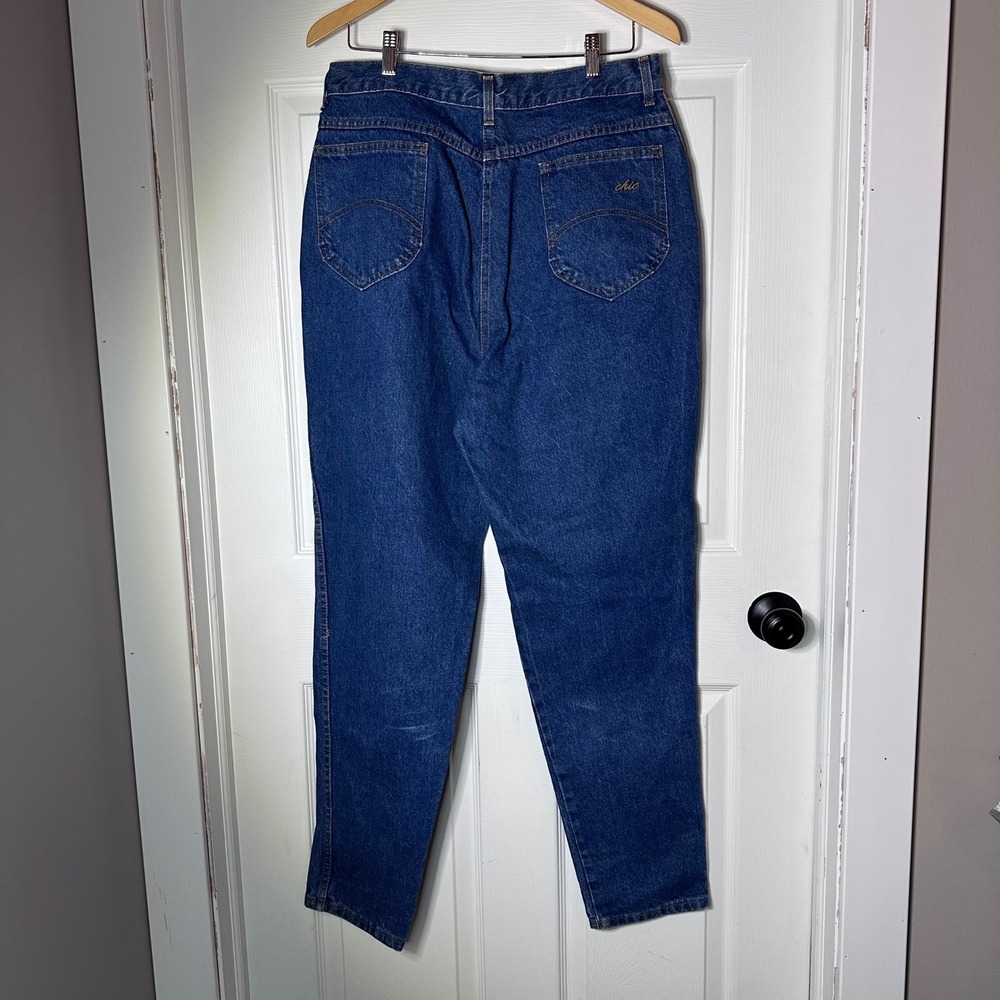 Vintage Chic High Waisted Mom‎ Jeans Medium Wash Made in USA Tapered Leg 18 Tall - Picture 4 of 9